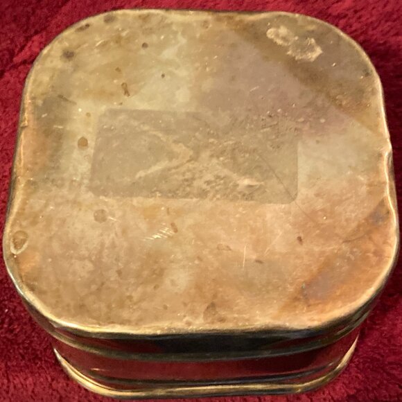 VINTAGE 1990's SOLID BRASS HAND CRAFTED SMALL BASKET-Square with Handle-4" D-EUC - Picture 6 of 9